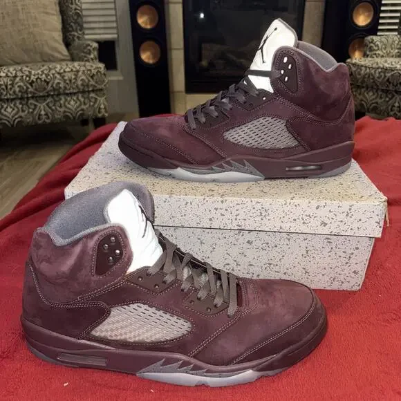 Size 14Air Jordan 5 BURGANDY OG BOX